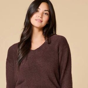 Solid Marshmallow V-Neck Lounge Set